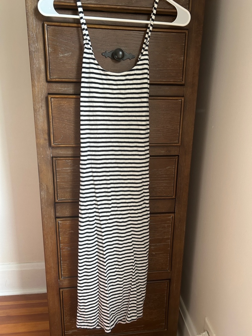 JCrew Striped Black and White Midi Tank Dress XS